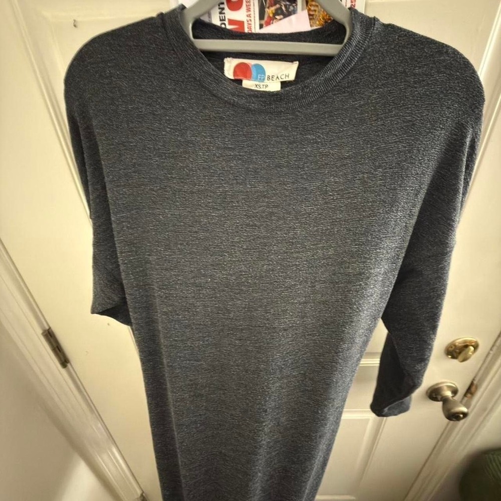 Free People BeachGray Knit Pullover Sweater Crew Neck‎ Long Sleeve Women's XS